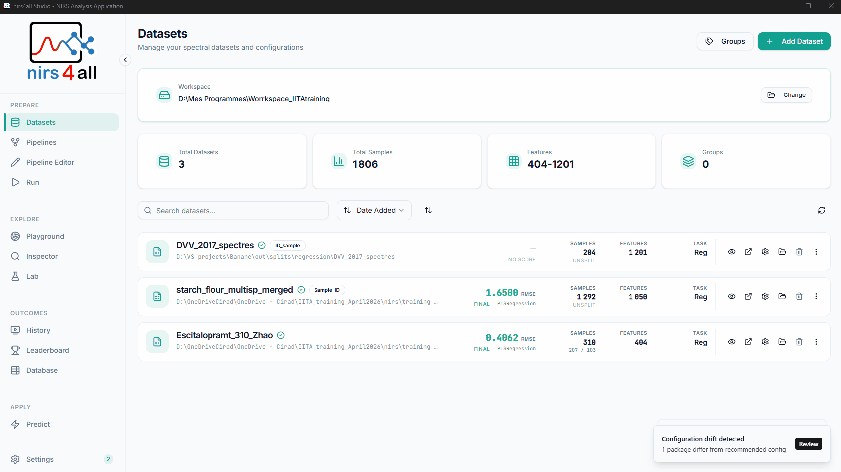 Predictions analysis page